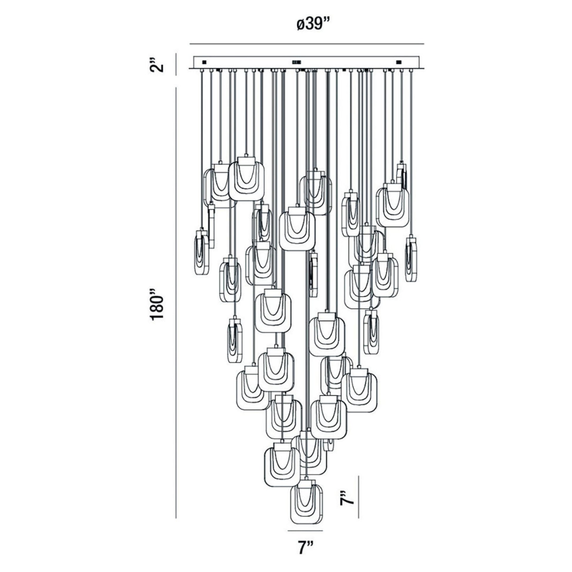 Paget 31-Light 39" LED Grand Chandelier, Gold Finish - Bees Lighting