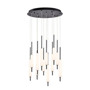 Cumberland 12-Light 22" LED Multi Drop Chandelier, Black Finish - Bees Lighting
