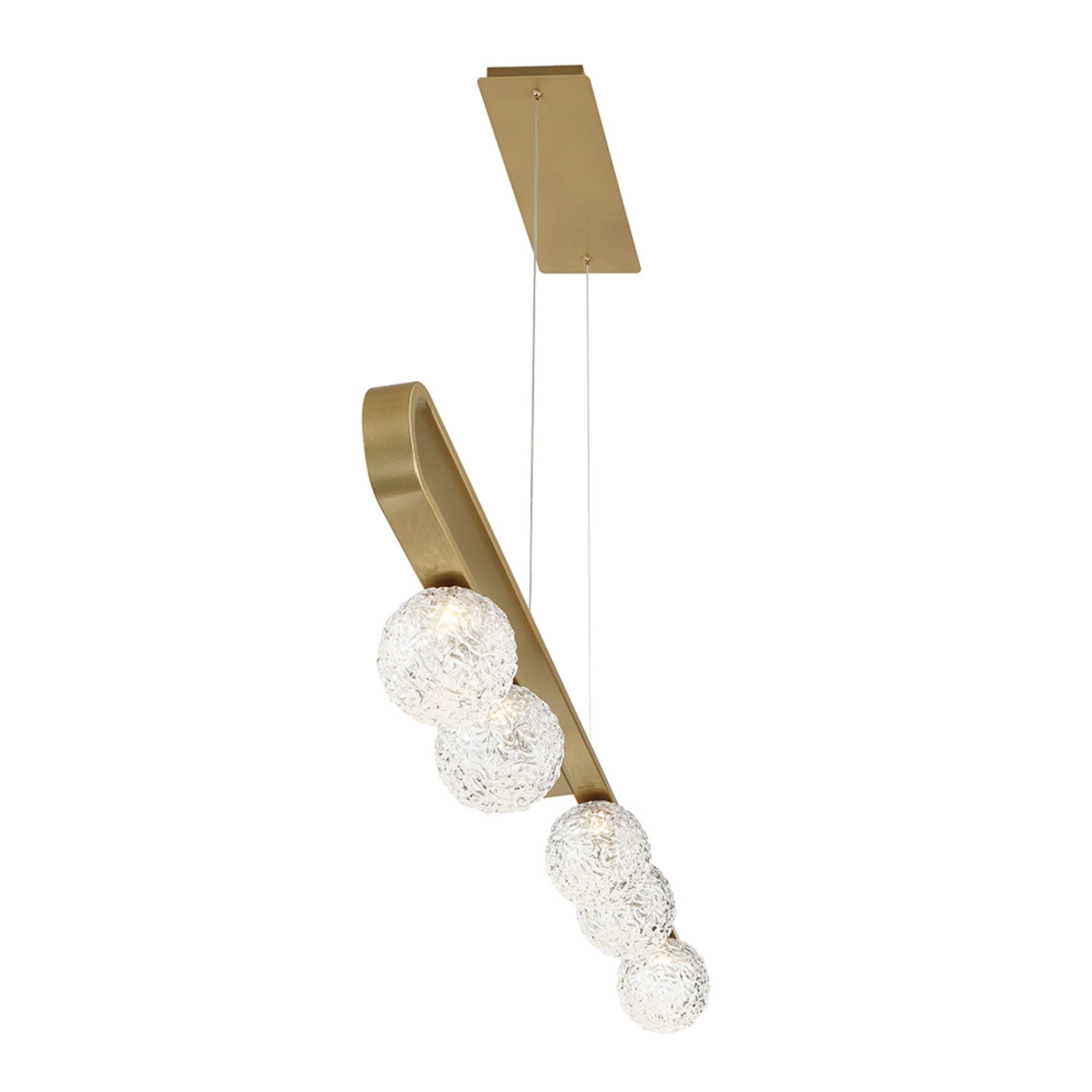 Phillimore 5-Light 45" LED Linear Chandelier, Gold Finish - Bees Lighting