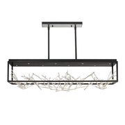 Aerie 8-Light 42" LED Linear Chandelier, Silver & Black Finish - Bees Lighting