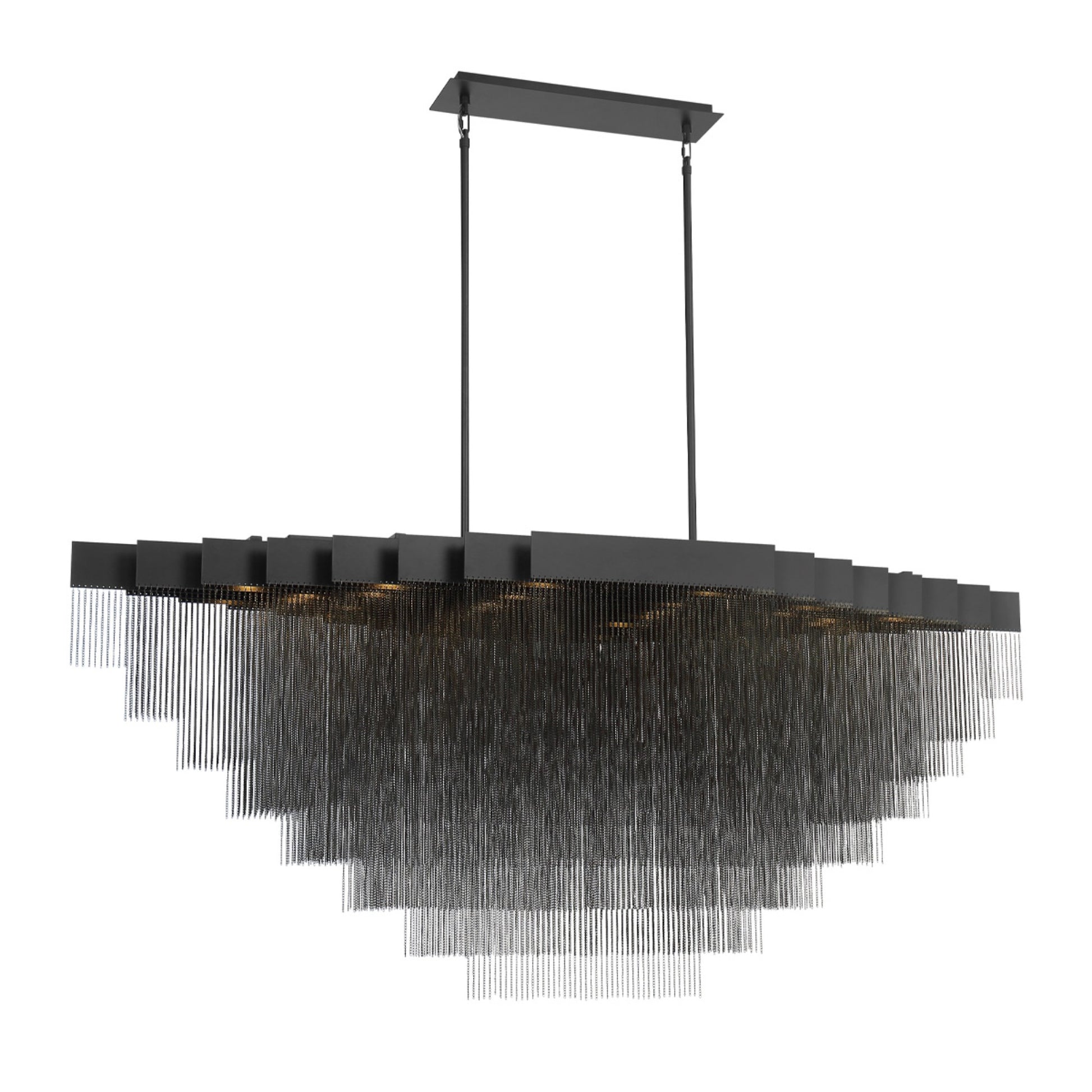 Bloomfield 28-Light 73" LED Grand Chandelier, Black Finish - Bees Lighting