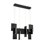 Coburg 3-Light 33" LED Chandelier, Black Finish - Bees Lighting