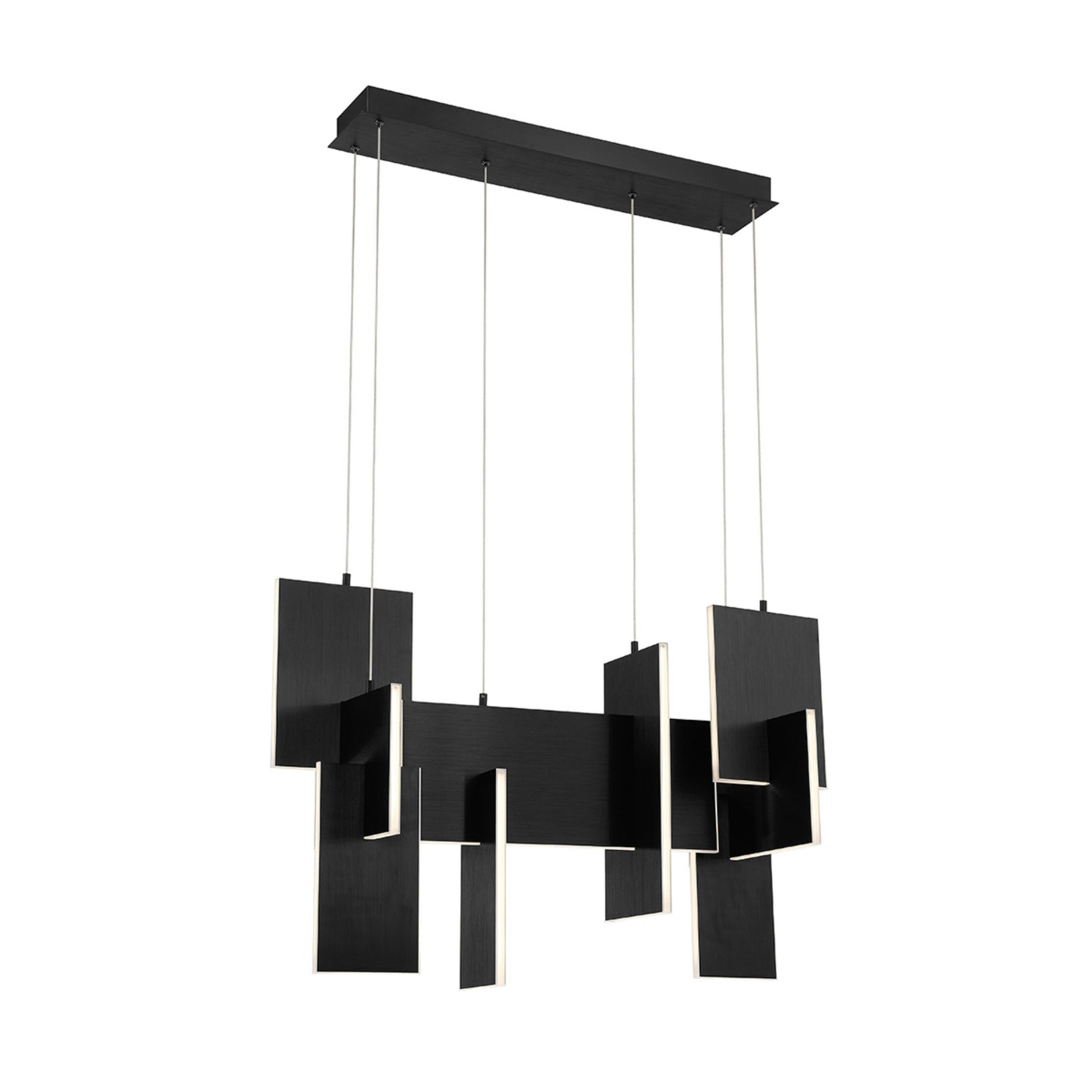 Coburg 3-Light 33" LED Chandelier, Black Finish - Bees Lighting