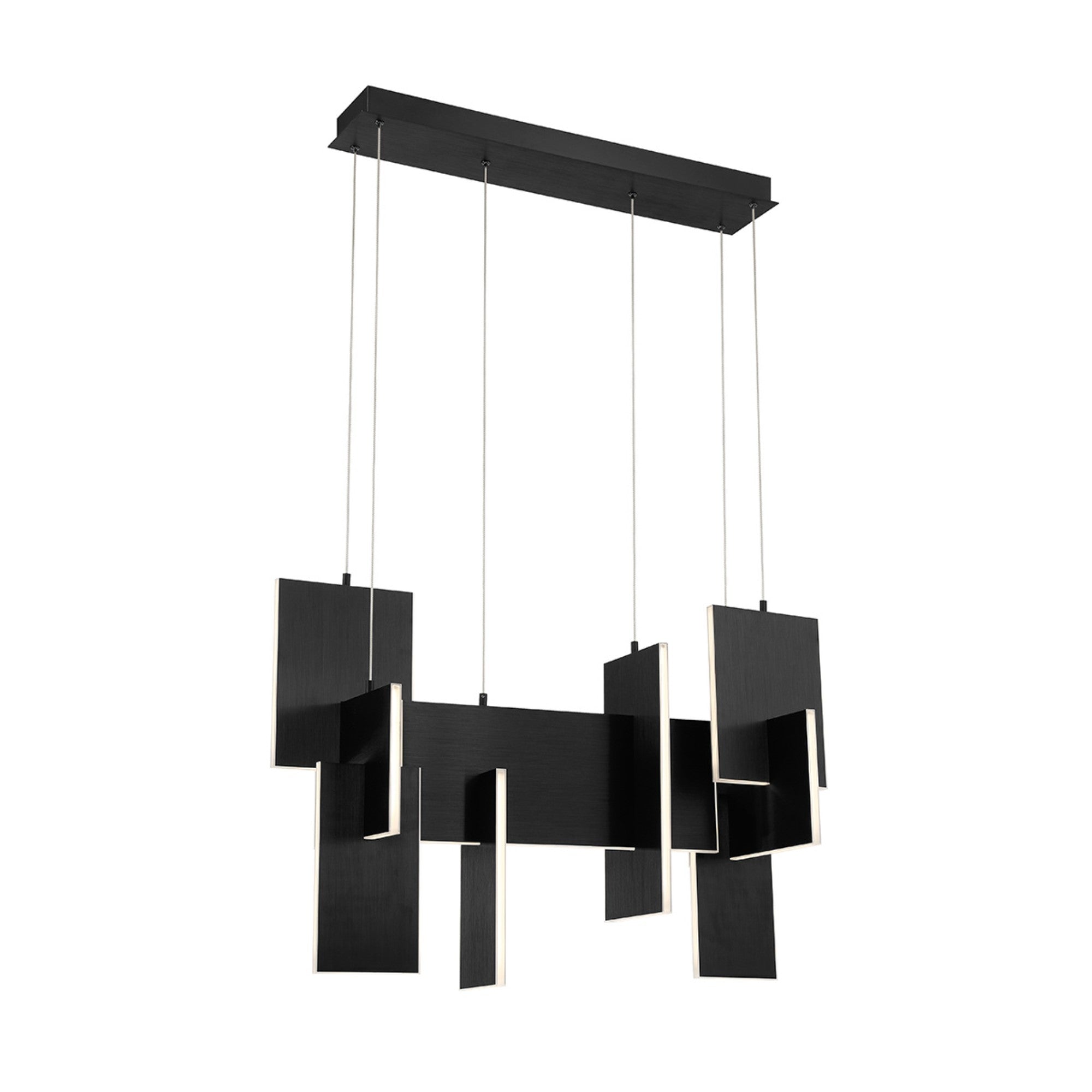 Coburg 3-Light 33" LED Chandelier, Black Finish - Bees Lighting