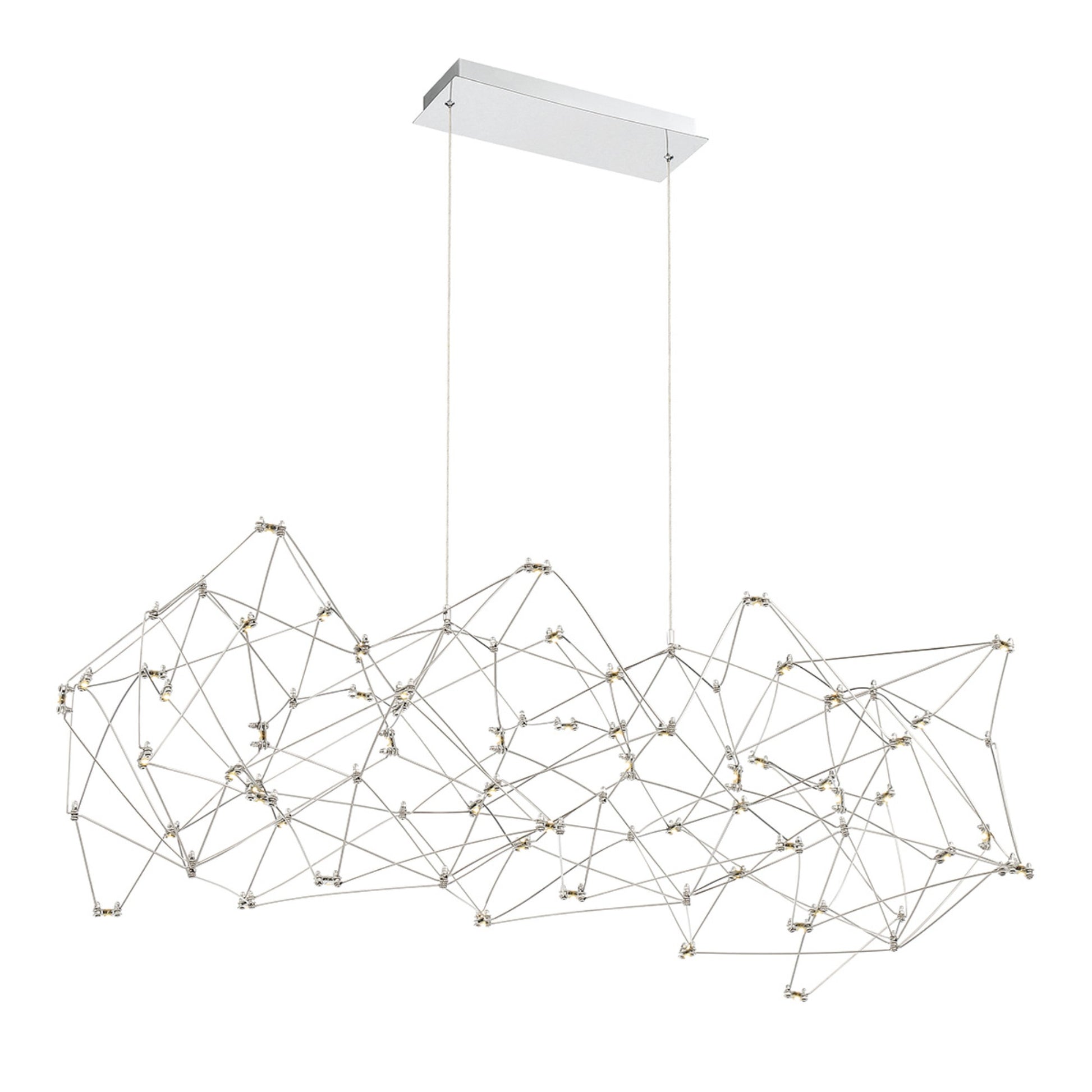 Leonardelli 49" LED Linear Chandelier, Chrome Finish - Bees Lighting