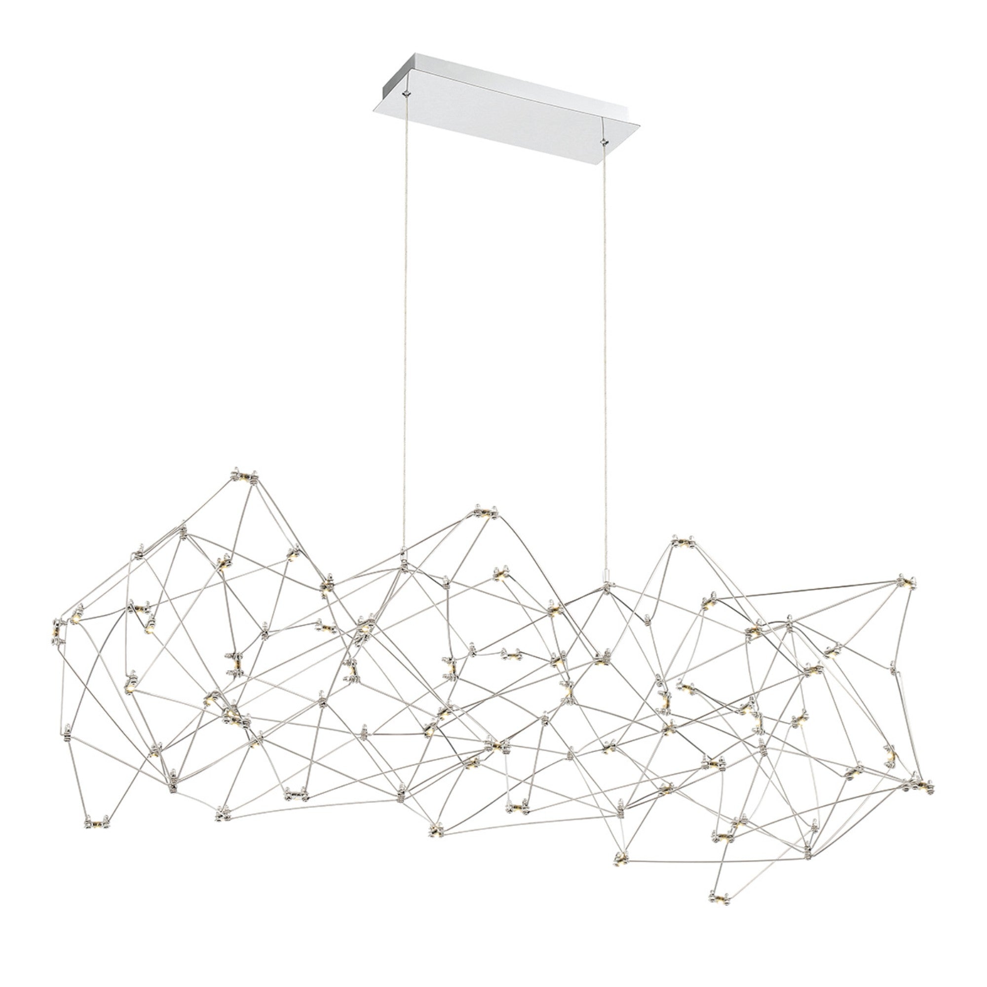 Leonardelli 49" LED Linear Chandelier, Chrome Finish - Bees Lighting