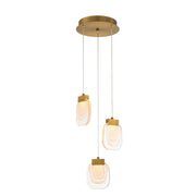 Paget 3-Light 10" LED Pendant, Gold Finish - Bees Lighting