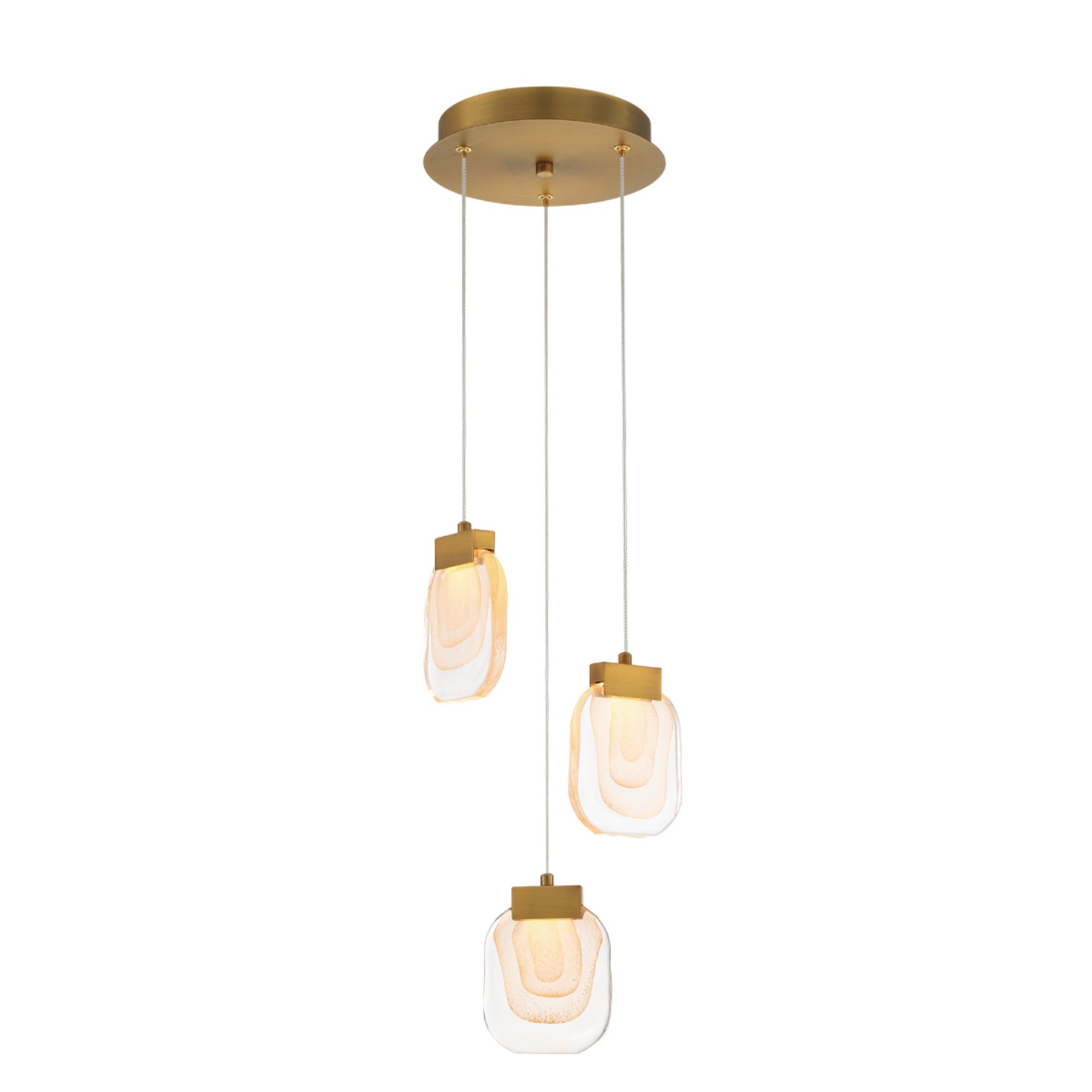 Paget 3-Light 10" LED Pendant, Gold Finish