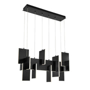 Coburg 3-Light 42" LED Linear Chandelier, Black Finish - Bees Lighting