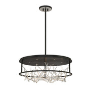 Aerie 31" LED Chandelier, Silver & Black Finish - Bees Lighting