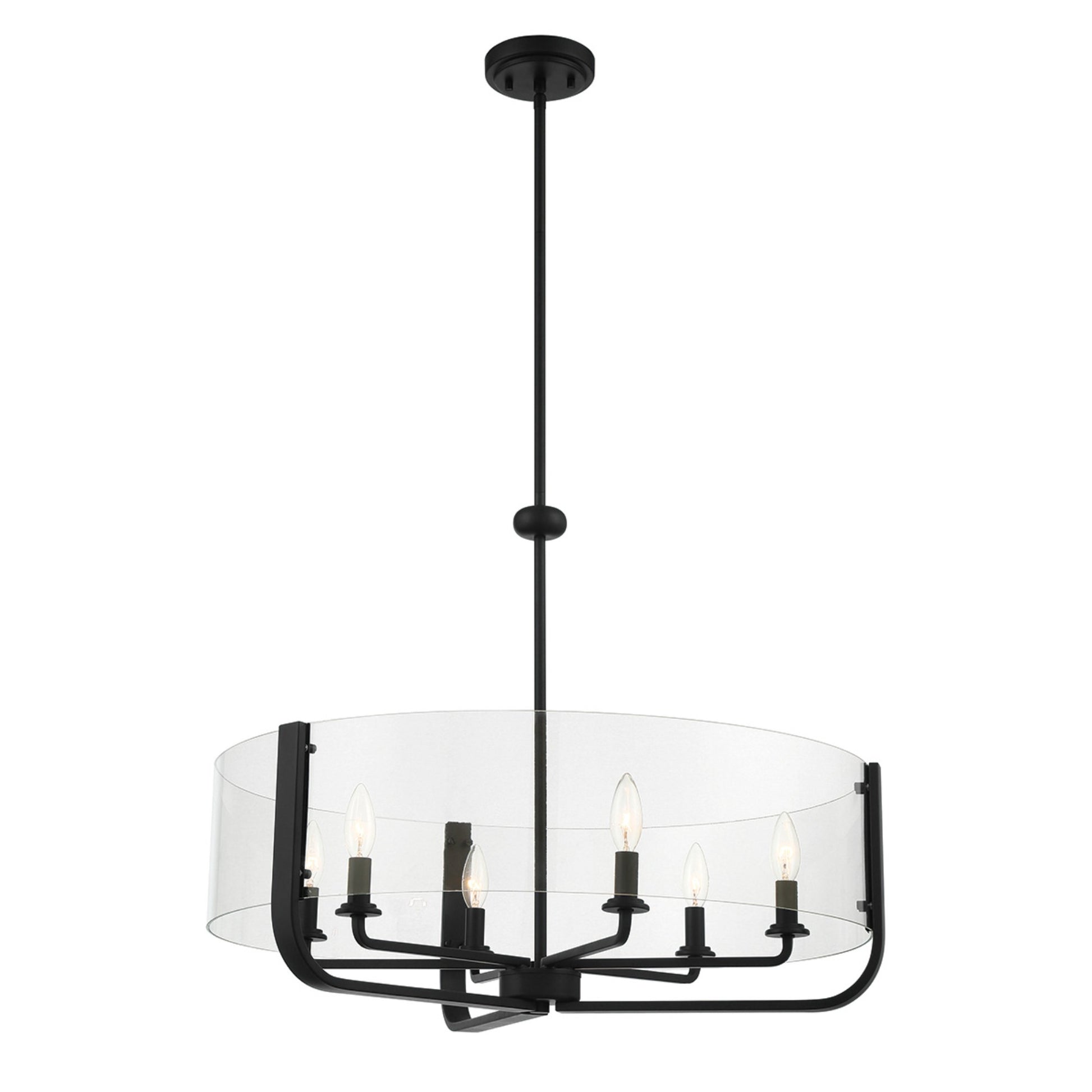 Campisi 6-Light 28" Chandelier, Black Finish - Bees Lighting