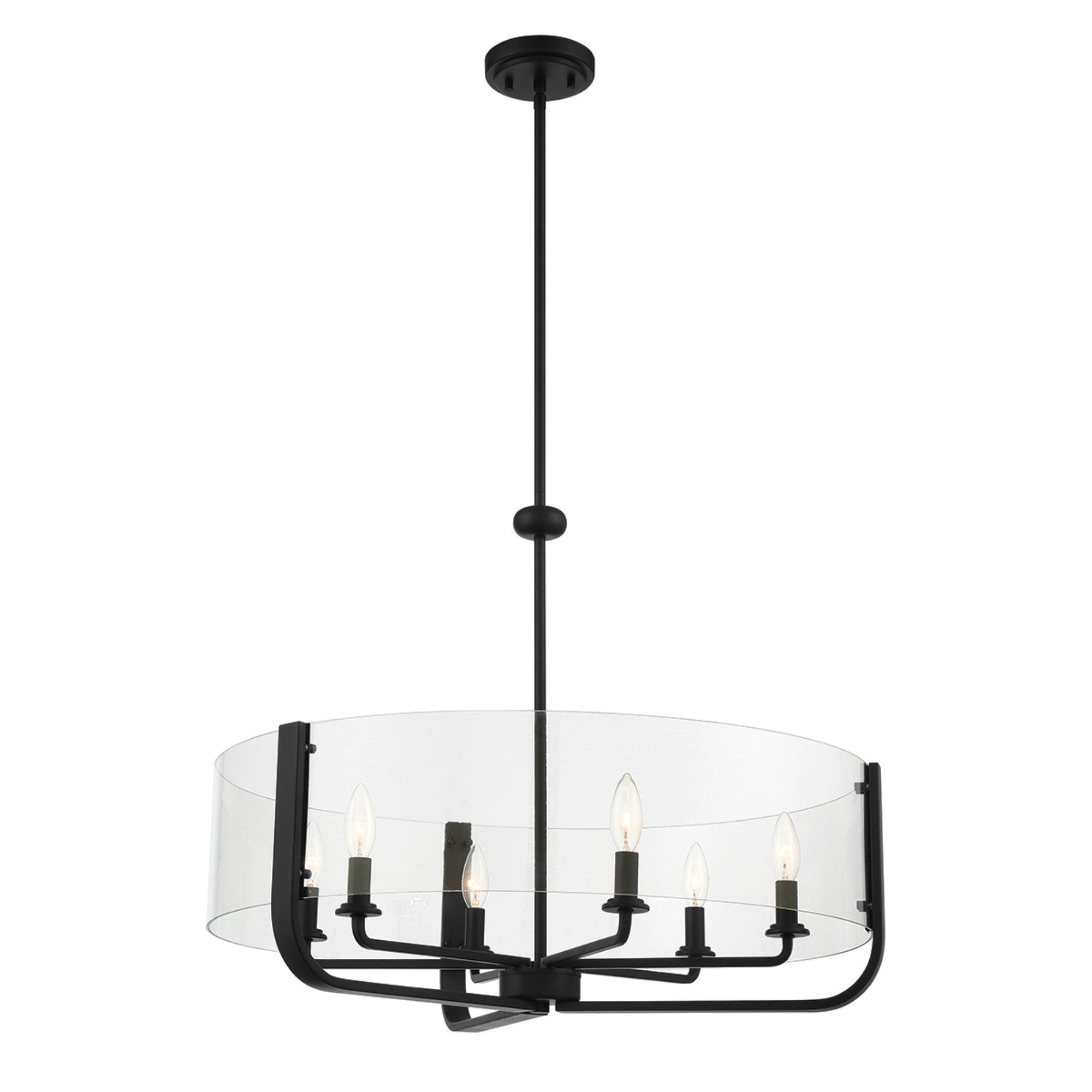 Campisi 6-Light 28" Chandelier, Black Finish
