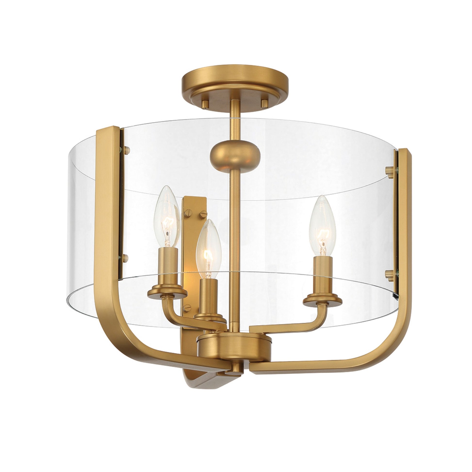 Campisi 3-Light 16" Semi-Flush Mount, Gold Finish - Bees Lighting