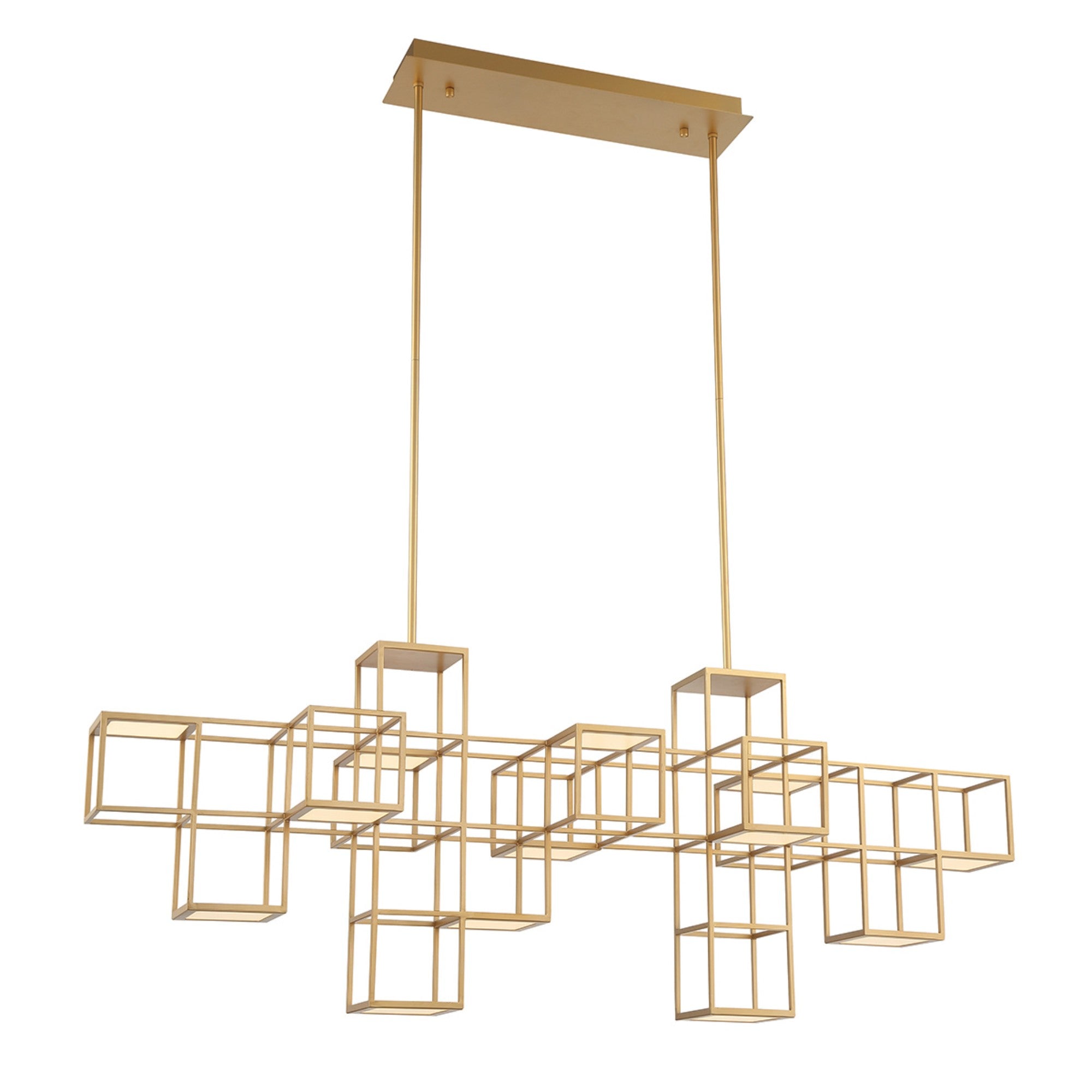 Ferro 13-Light 55" LED Linear Chandelier, Gold Finish - Bees Lighting