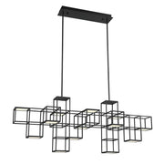 Ferro 13-Light 55" LED Linear Chandelier, Black Finish - Bees Lighting