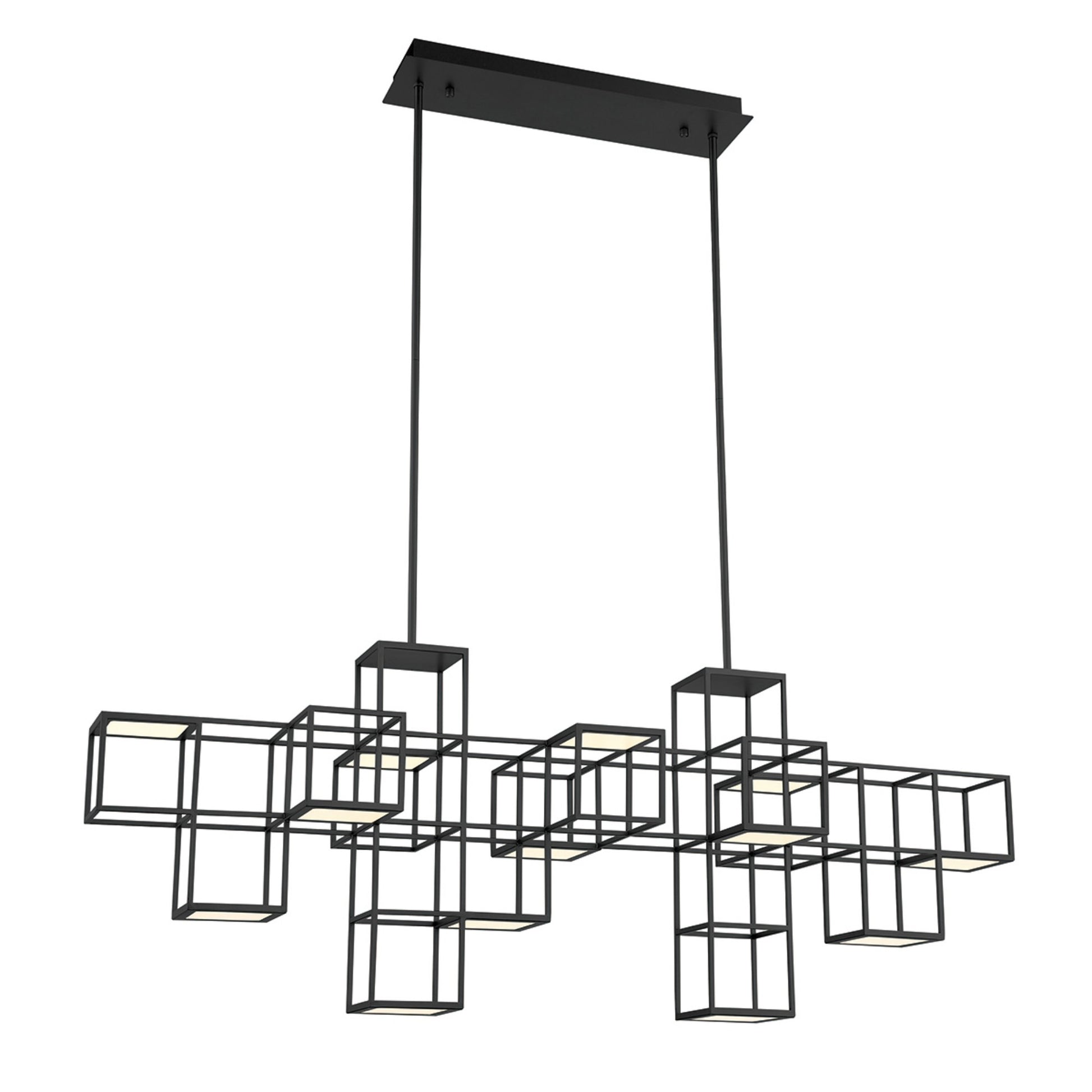 Ferro 13-Light 55" LED Linear Chandelier, Black Finish - Bees Lighting