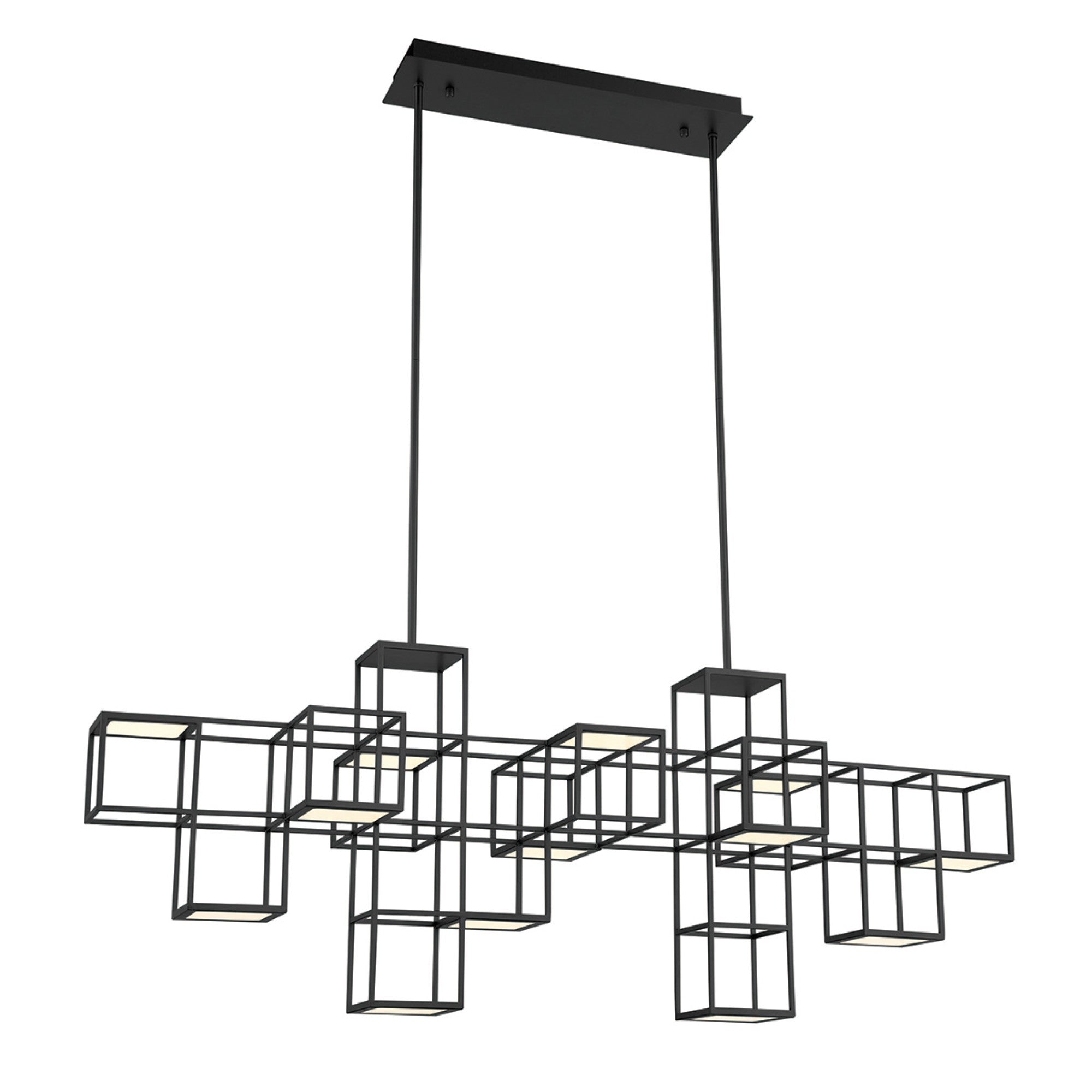 Ferro 13-Light 55" LED Linear Chandelier, Black Finish - Bees Lighting