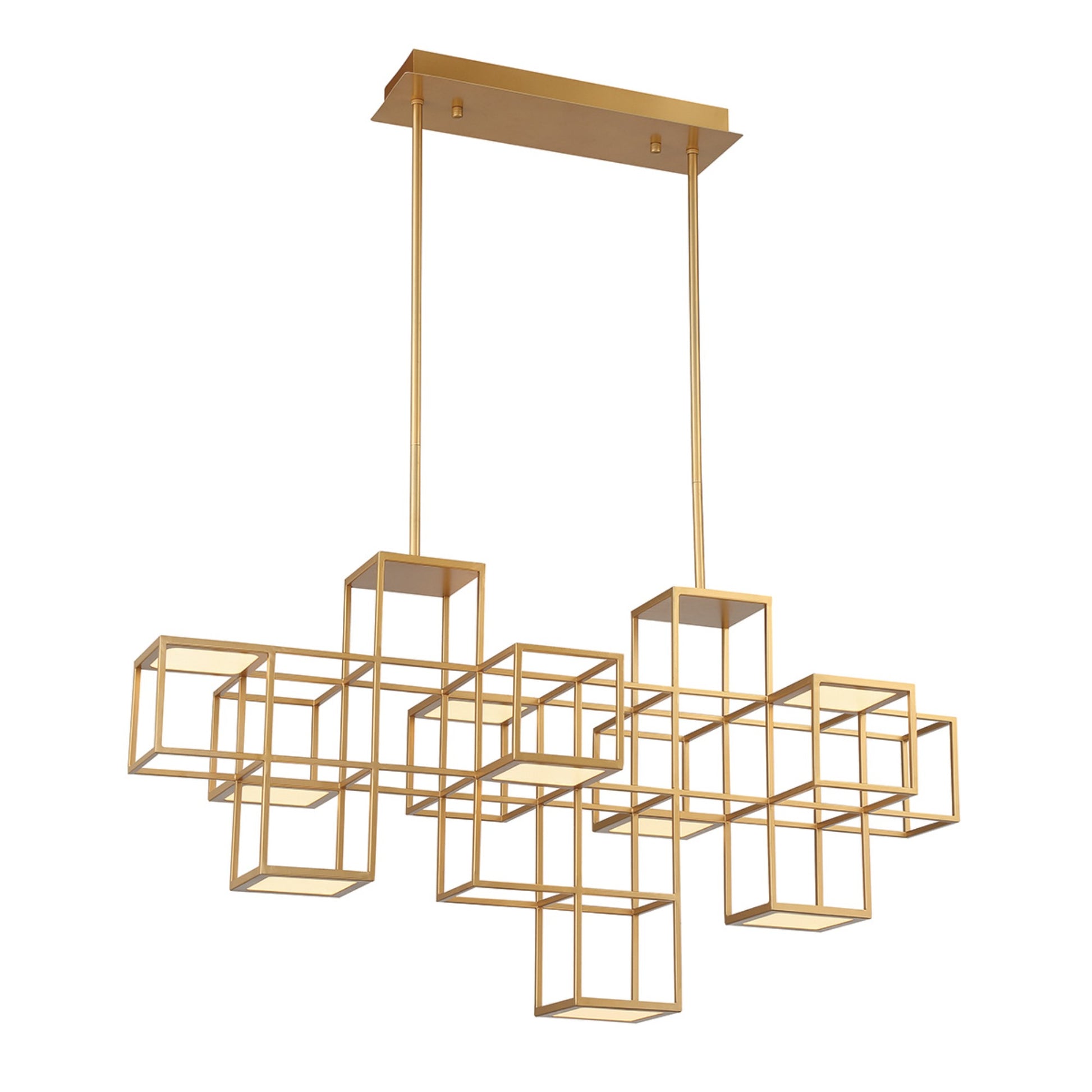 Ferro 9-Light 40" LED Chandelier, Gold Finish - Bees Lighting