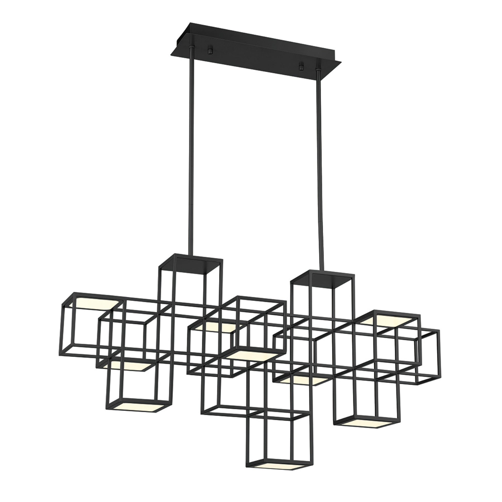 Ferro 9-Light 40" LED Chandelier, Black Finish - Bees Lighting