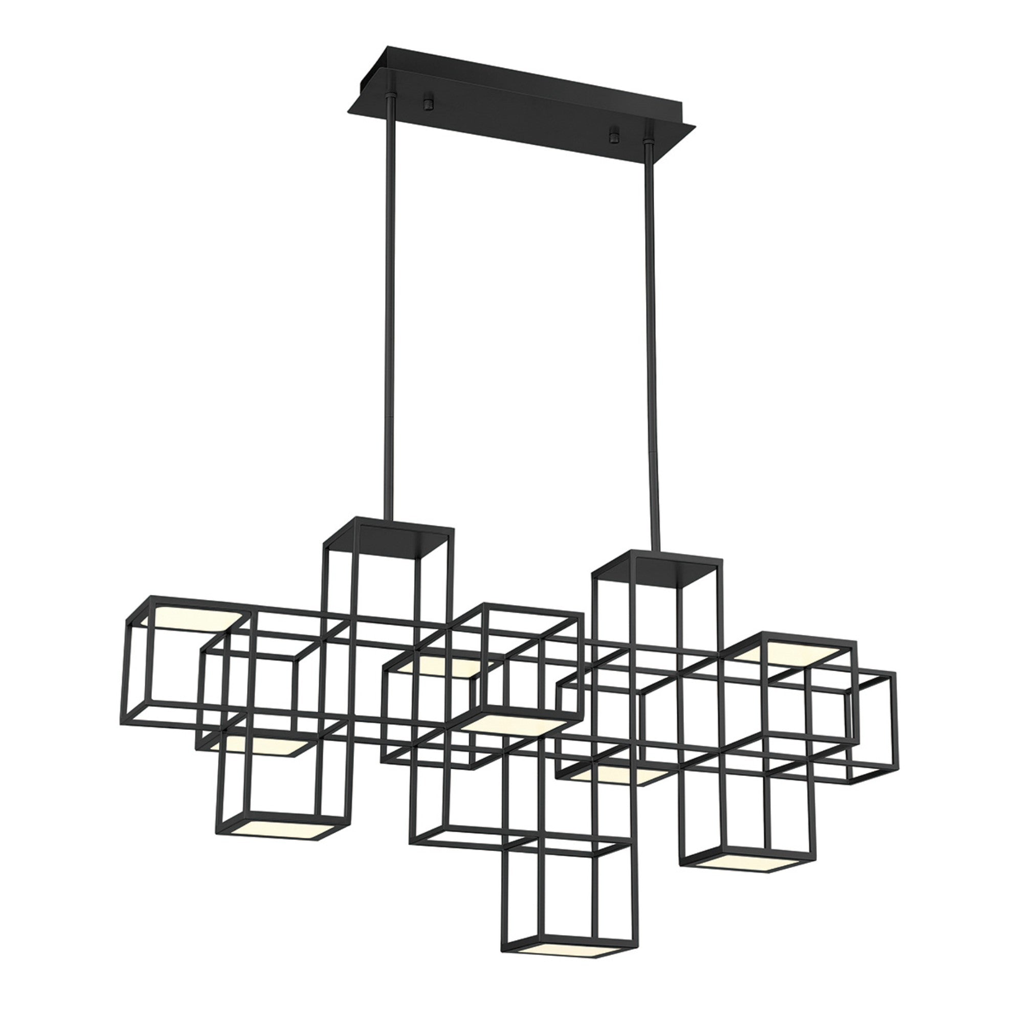 Ferro 9-Light 40" LED Chandelier, Black Finish - Bees Lighting