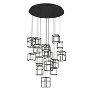 Ferro 16-Light 32" LED Multi Drop Chandelier, Black Finish - Bees Lighting