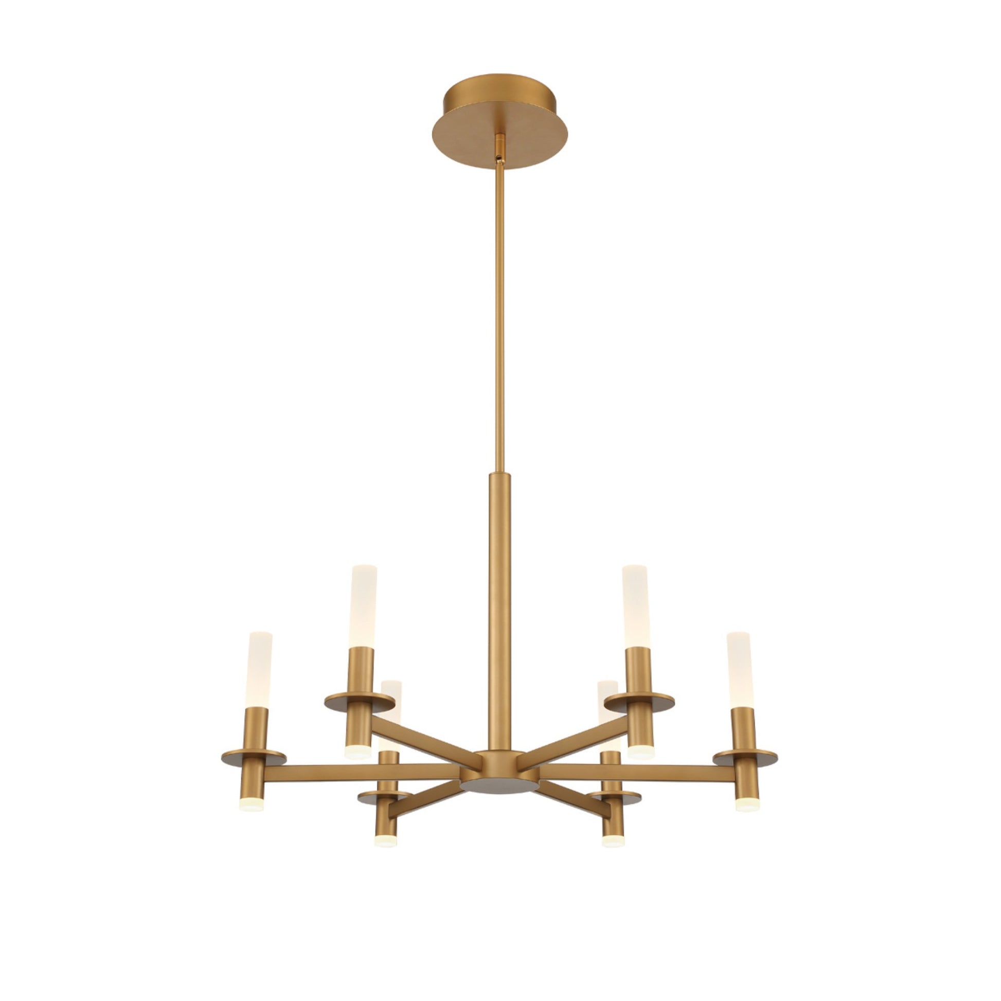 Torna 6-Light 28" LED Linear Chandelier, Gold Finish - Bees Lighting