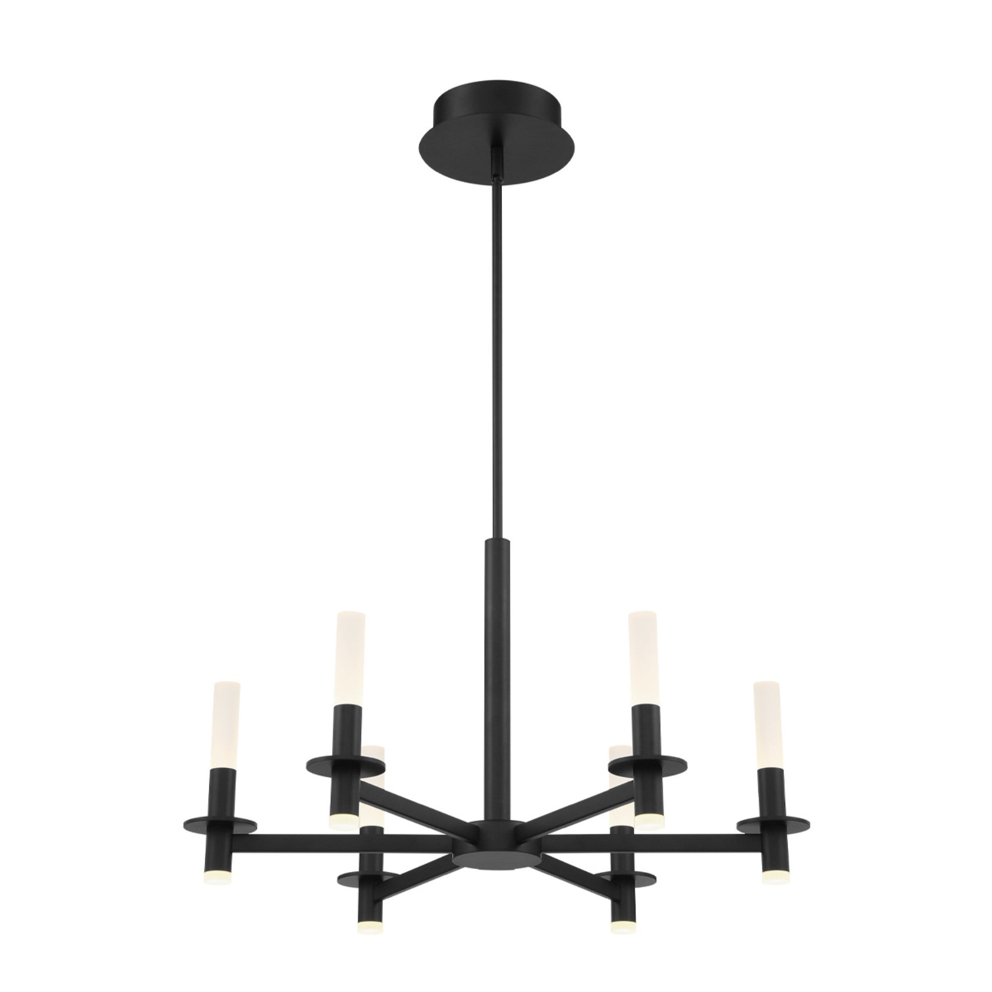 Torna 6-Light 28" LED Linear Chandelier, Black Finish