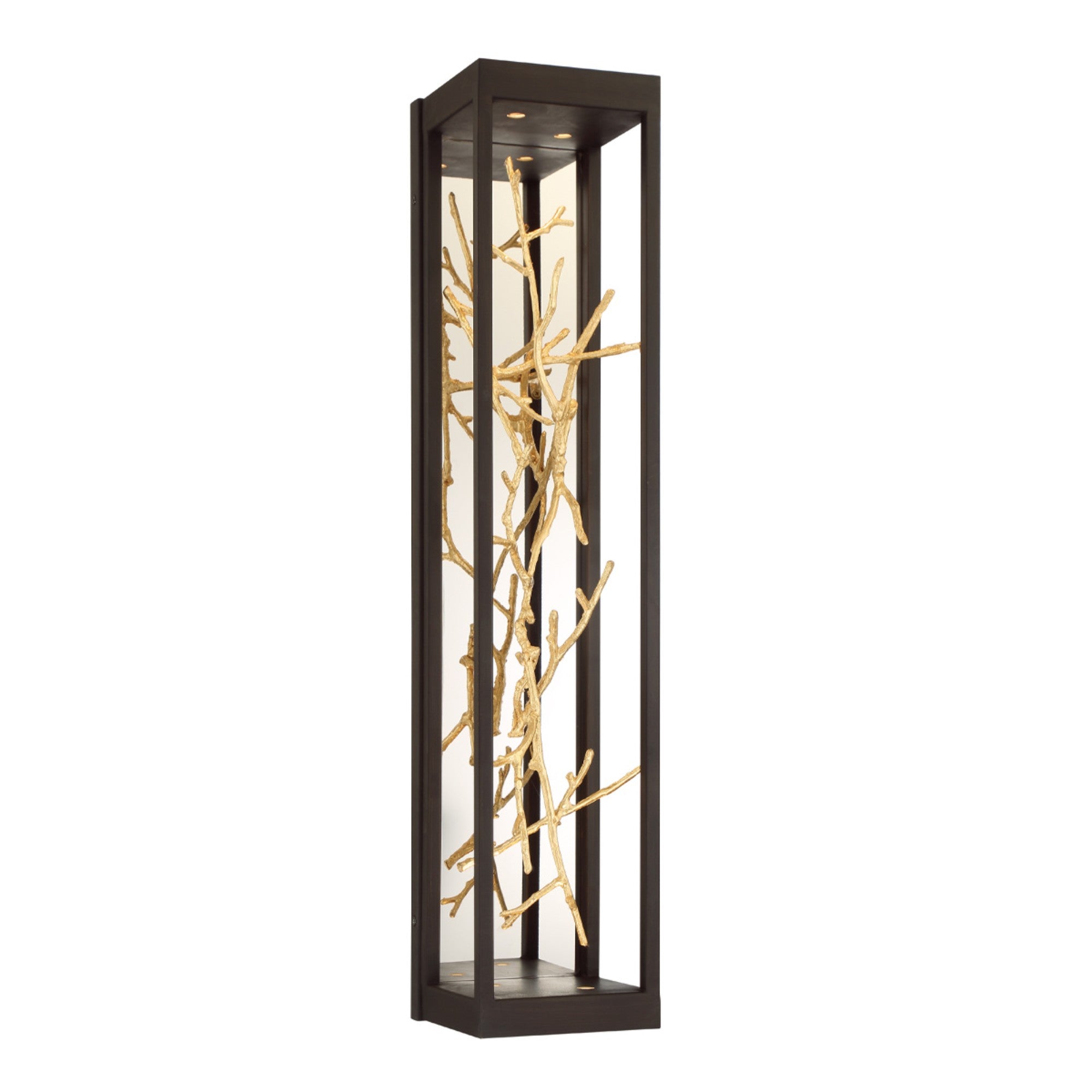Aerie 30" LED Outdoor Wall Sconce, Gold & Black Finish