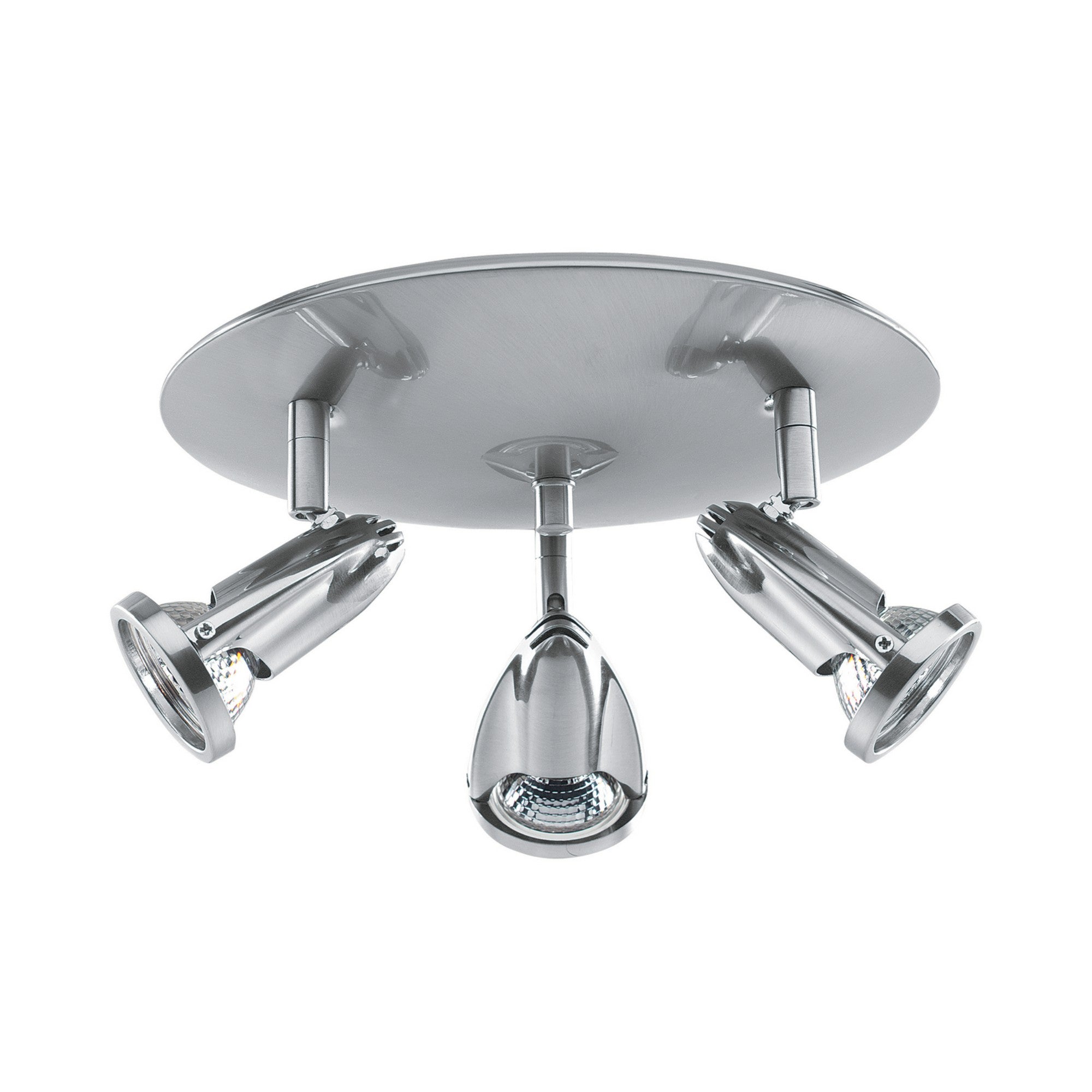 Cobra 10" 3-Light Spotlight Cluster, Brushed Steel Finish - Bees Lighting