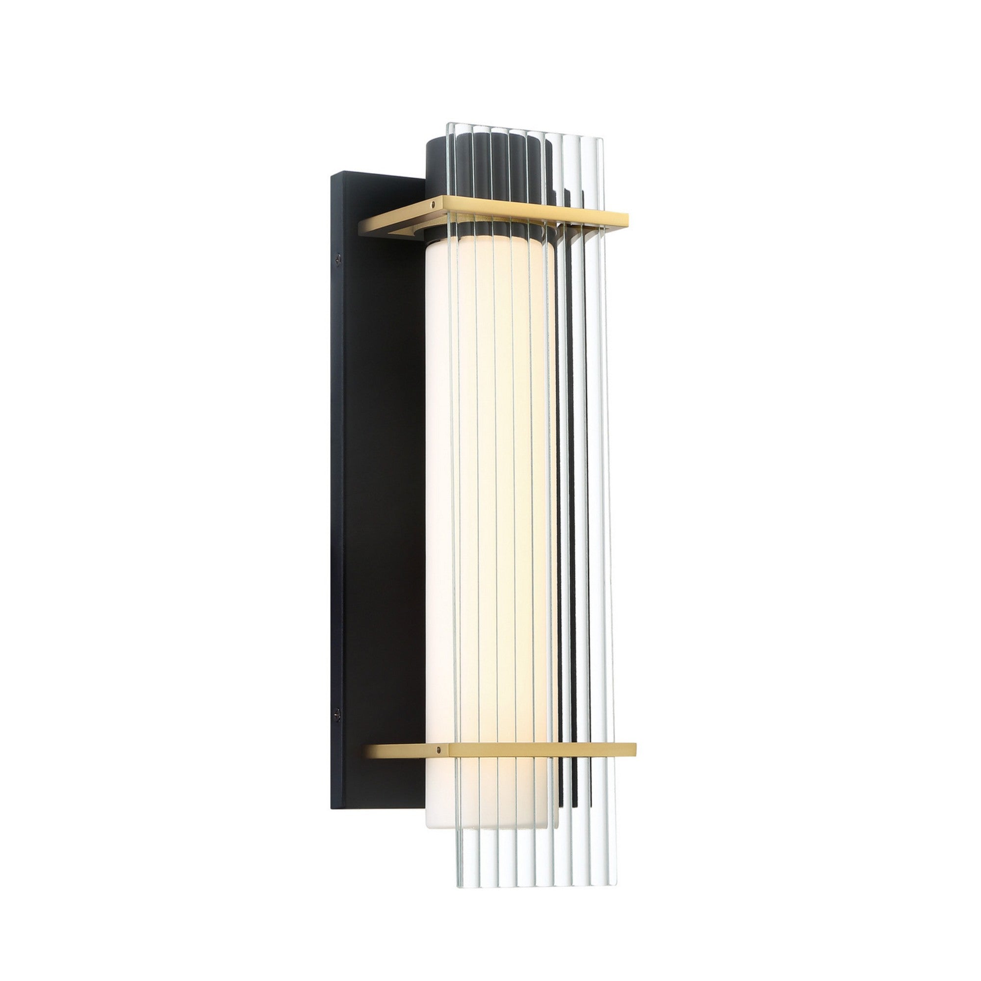 Midnight Gold 16" LED Outdoor Wall Sconce, Sand Coal & Honey Gold Finish - Bees Lighting