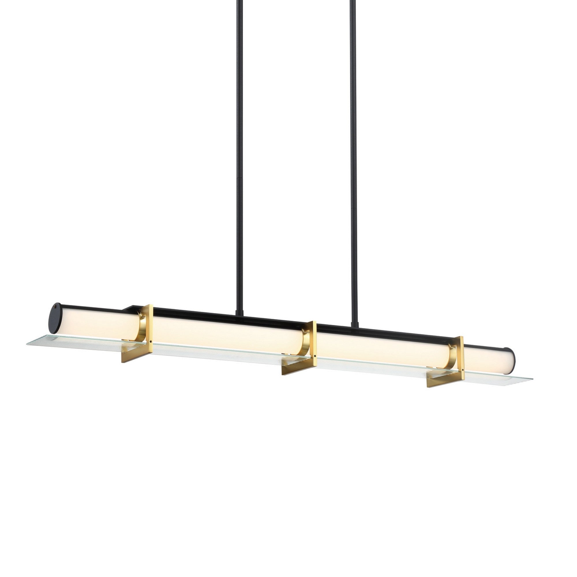 Midnight Gold 40" LED Island Light, Sand Coal & Honey Gold Finish - Bees Lighting