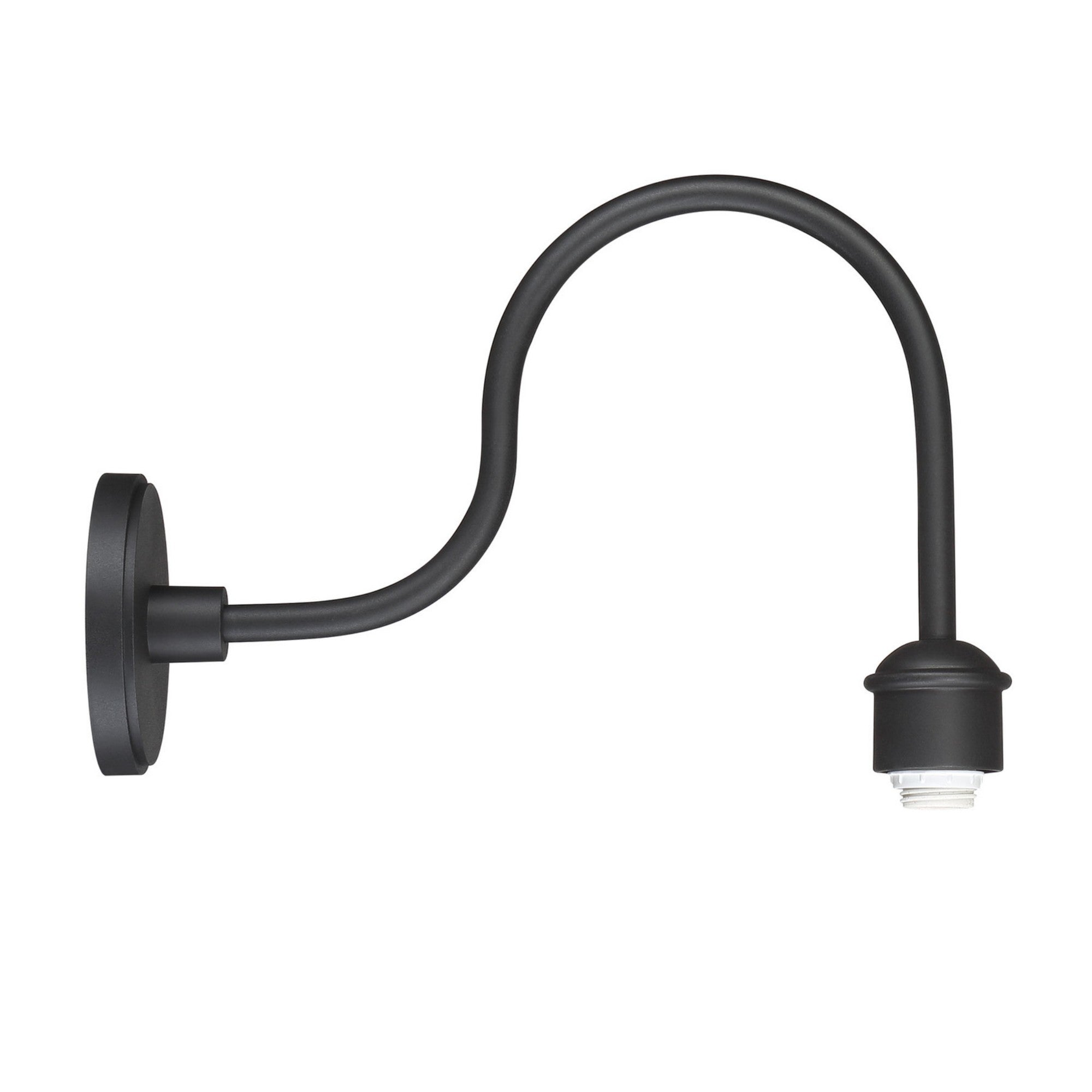 RLM 18" Outdoor Hook Wall Sconce Arm, Coal Finish - Bees Lighting