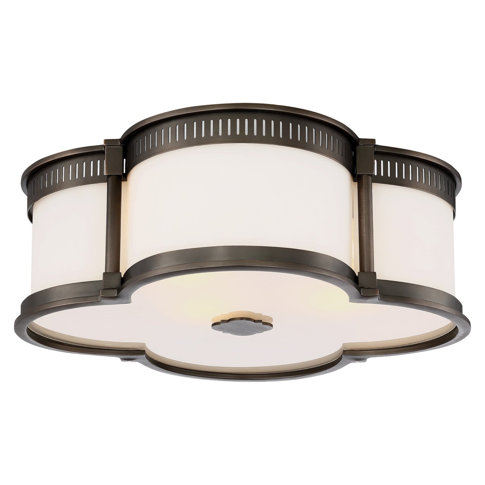 16" LED Flush Mount, Harvard Court Bronze Finish - Bees Lighting
