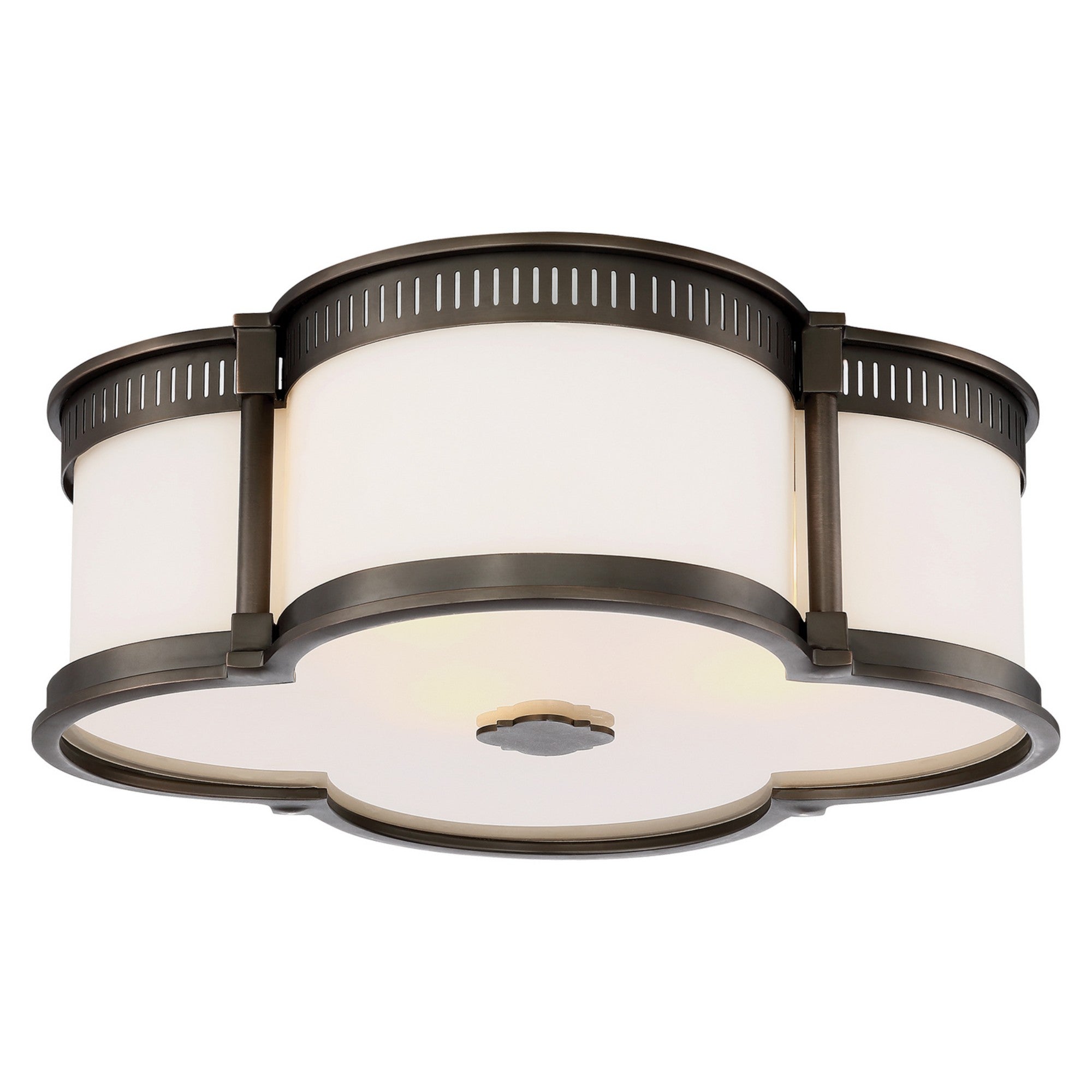 16" LED Flush Mount, Harvard Court Bronze Finish - Bees Lighting