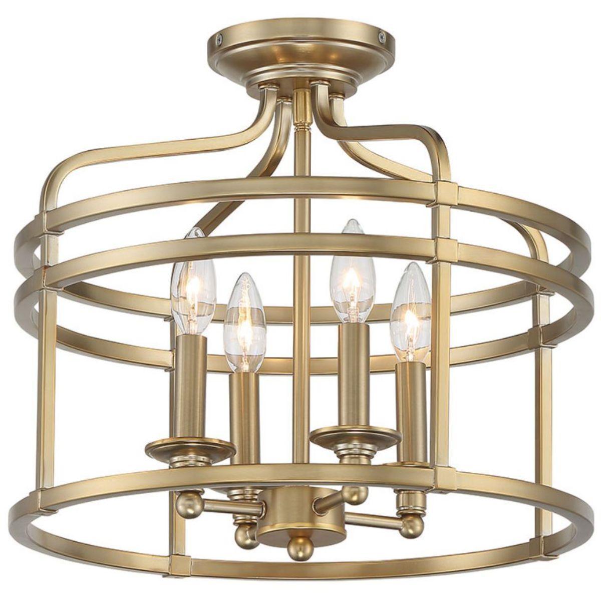 Covent Park 16 in. 4 Lights Semi flush Mount Light Gold finish - Bees Lighting