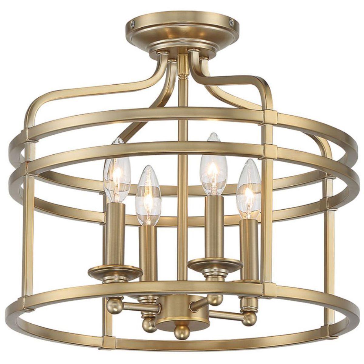 Covent Park 16 in. 4 Lights Semi flush Mount Light Gold finish