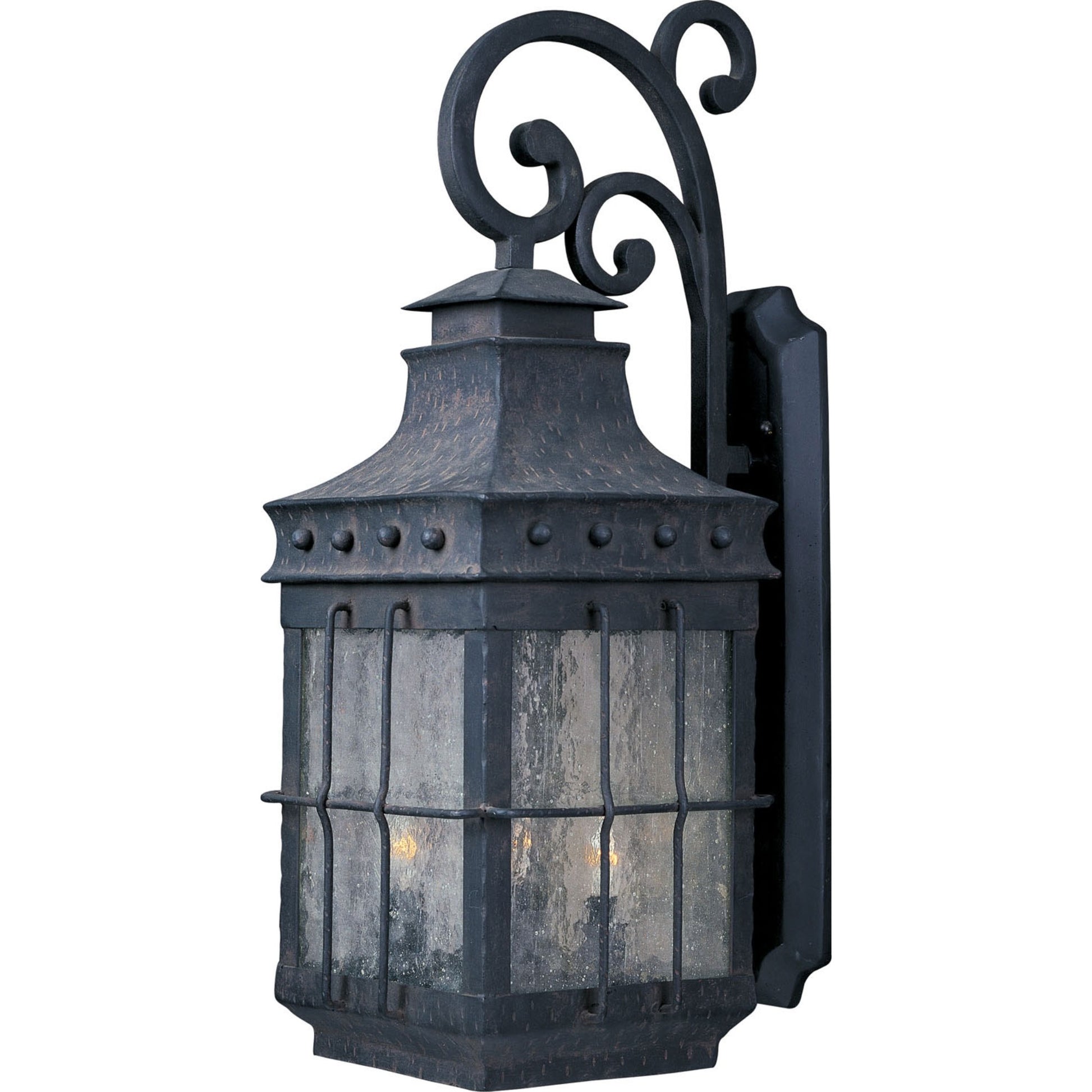 Nantucket 23" 3-Light Outdoor Wall Lantern, Country Forge Finish - Bees Lighting
