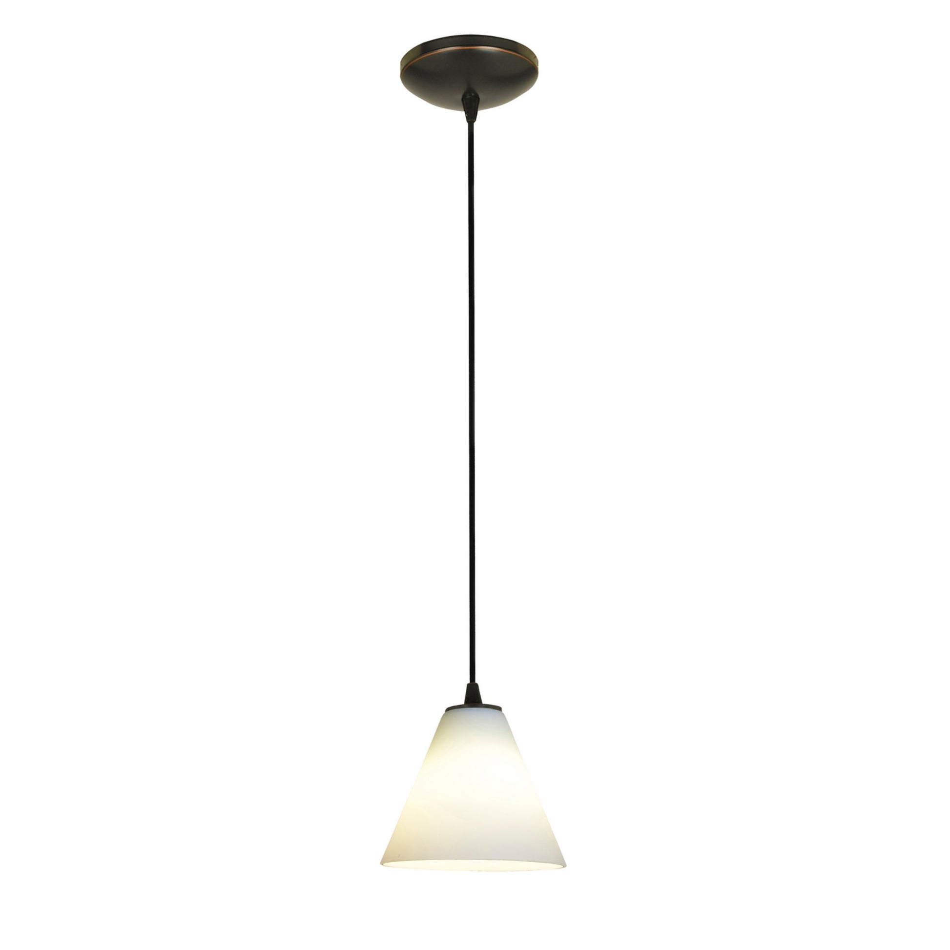 Martini 7" LED Pendant, Oil Rubbed Bronze Finish, White Diffuser, Cord - Bees Lighting