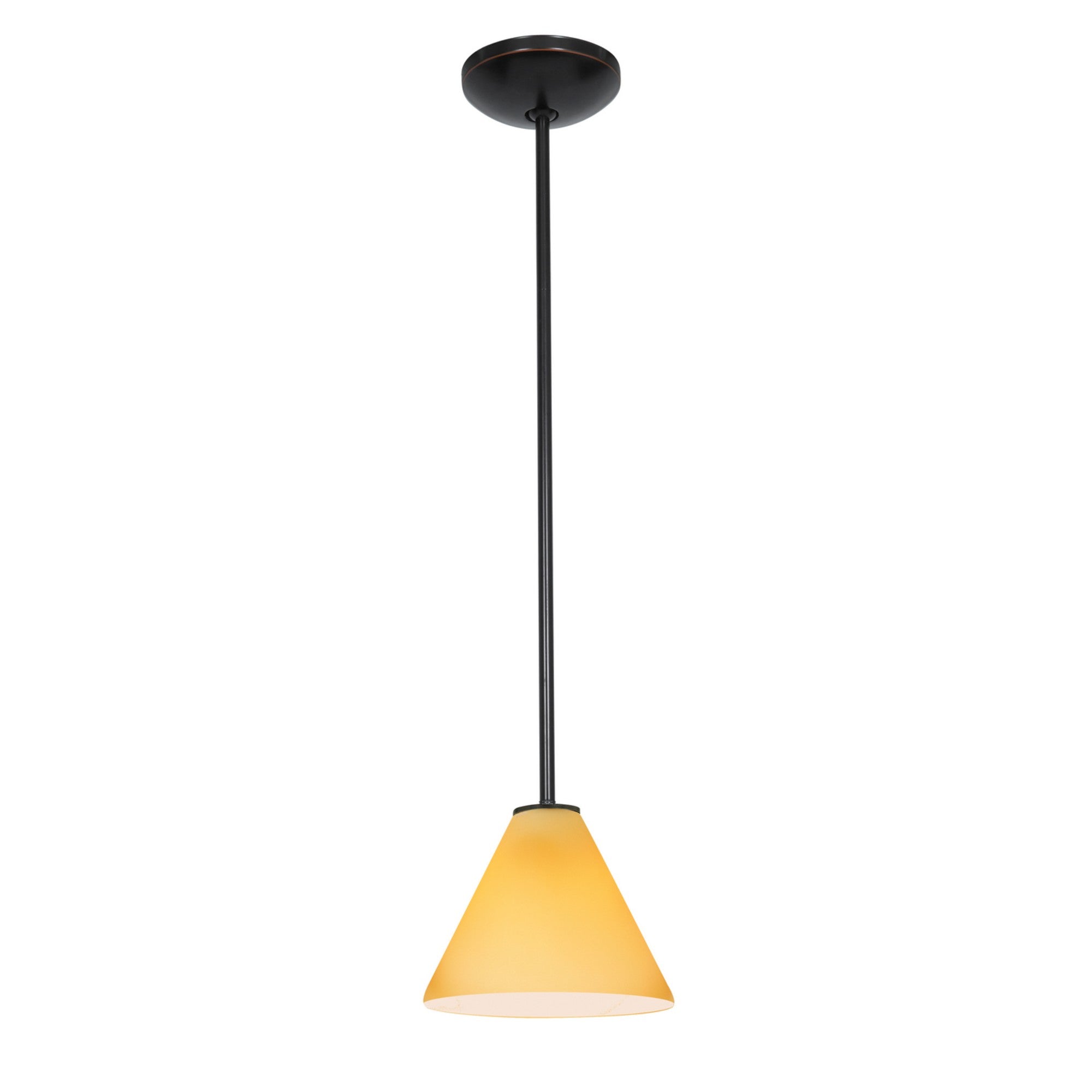 Martini 7" LED Pendant, Oil Rubbed Bronze Finish, Amber Diffuser, Rod - Bees Lighting