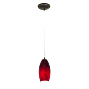 Merlot 8" LED Pendant, Oil Rubbed Bronze Finish, Red Sky Diffuser, Cord - Bees Lighting