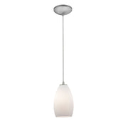 Champagne 9" LED Pendant, Brushed Steel Finish, Opal Diffuser, Cord - Bees Lighting