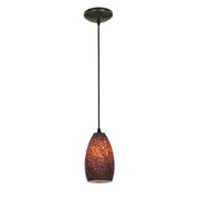 Champagne 9" LED Pendant, Oil Rubbed Bronze Finish, Brown Stone Diffuser, Cord - Bees Lighting