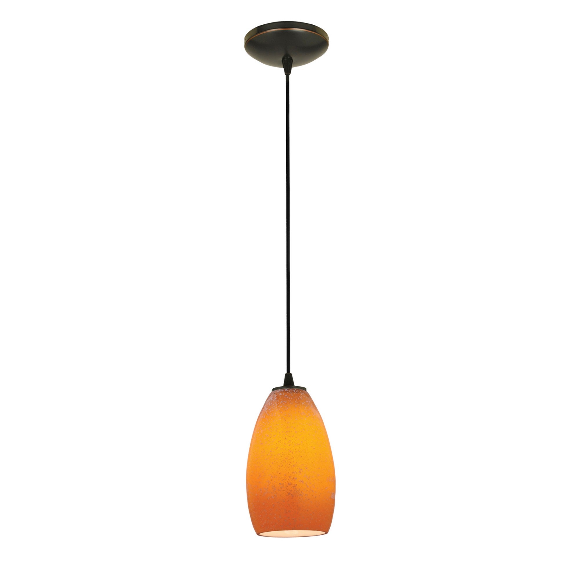 Champagne 9" LED Pendant, Oil Rubbed Bronze Finish, Maya Diffuser, Cord - Bees Lighting