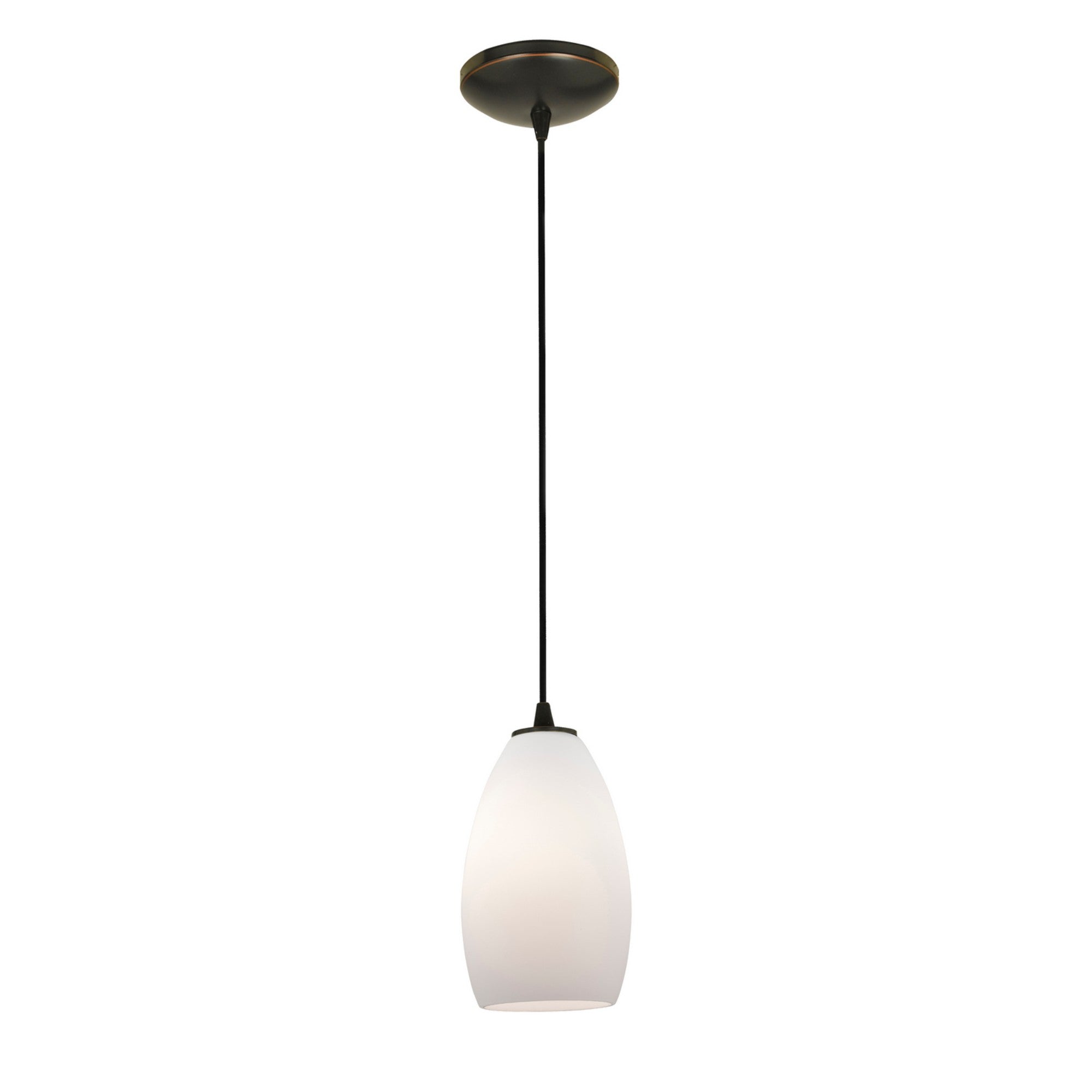 Champagne 9" LED Pendant, Oil Rubbed Bronze Finish, Opal Diffuser, Cord