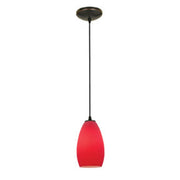 Champagne 9" LED Pendant, Oil Rubbed Bronze Finish, Red Diffuser, Cord - Bees Lighting