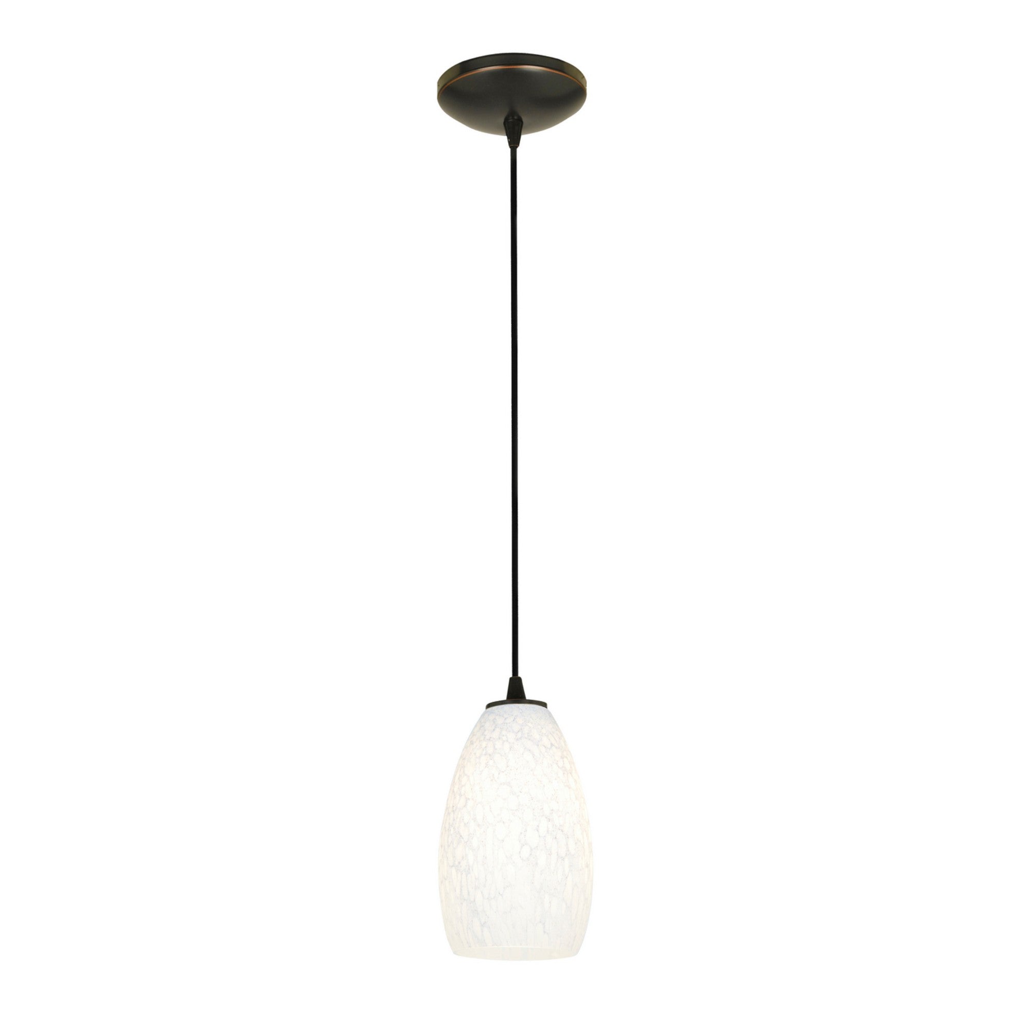 Champagne 9" LED Pendant, Oil Rubbed Bronze Finish, White Stone Diffuser, Cord
