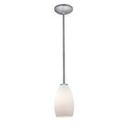 Champagne 9" LED Pendant, Brushed Steel Finish, Opal Diffuser, Rod - Bees Lighting
