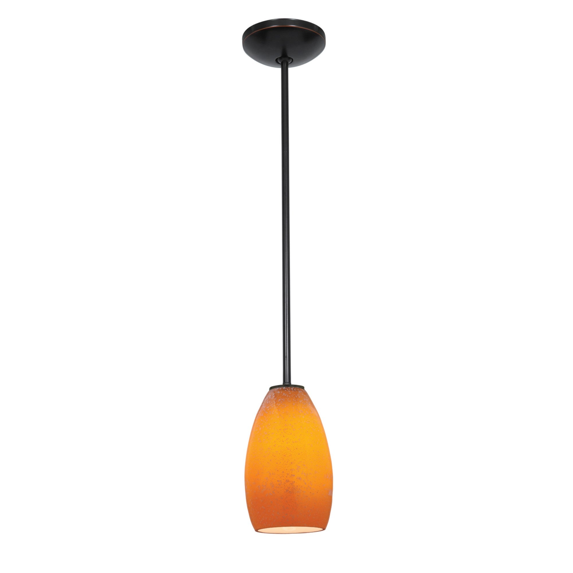 Champagne 9" LED Pendant, Oil Rubbed Bronze Finish, Maya Diffuser, Rod