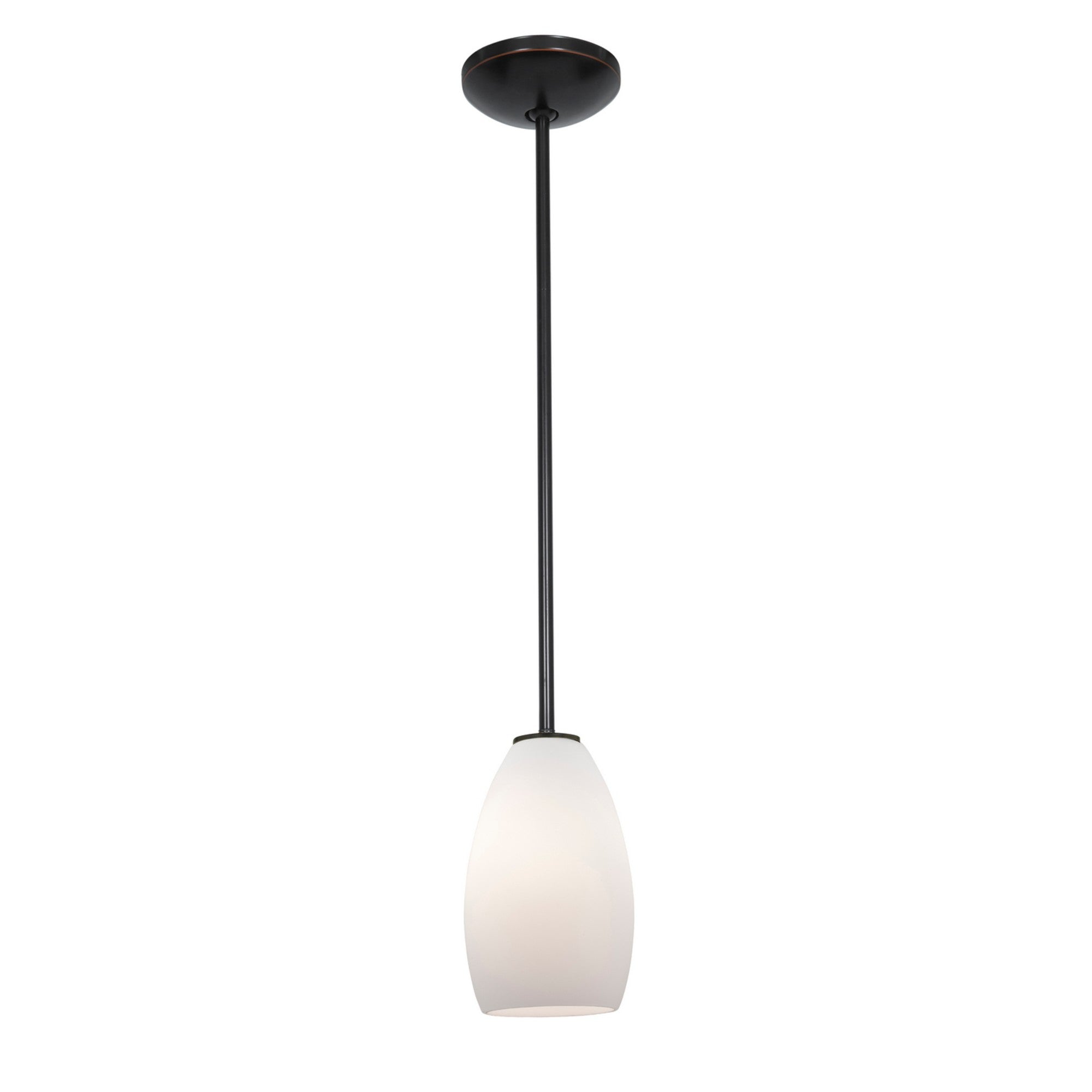 Champagne 9" LED Pendant, Oil Rubbed Bronze Finish, Opal Diffuser, Rod