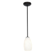 Champagne 9" LED Pendant, Oil Rubbed Bronze Finish, White Stone Diffuser, Rod - Bees Lighting